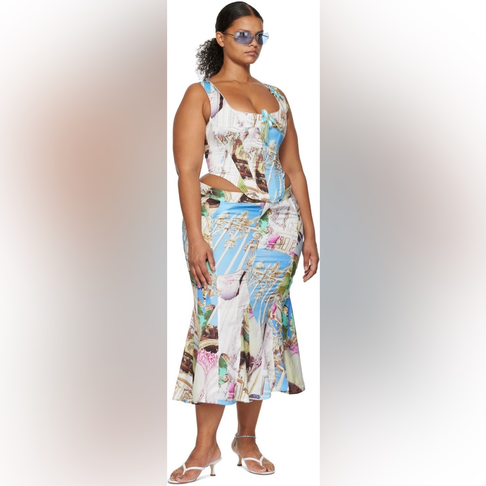 Miaou Green Paloma Elsesser Edition Gaudi Midi Skirt
